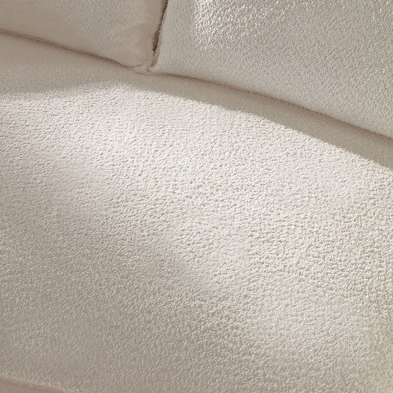 Modern Luxury L - shape Curved sectional anti - scratched boucle sofa off - white - BBTJOINT