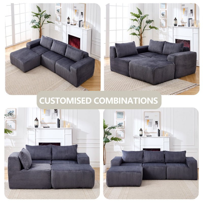 Modern Minimalist Modular Sectional Sofa dark grey - BBTJOINT