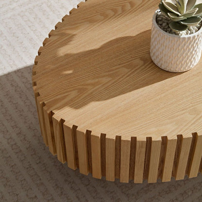Modern oval - shaped egg wood Coffee Table light brown - BBTJOINT