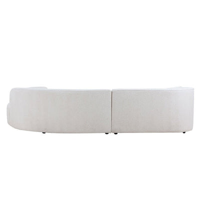 Upholstery Boucle Sectional Curved Sofa chaise Couch white - BBTJOINT