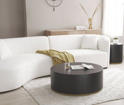 Upholstery Boucle Sectional Curved Sofa chaise Couch white - BBTJOINT