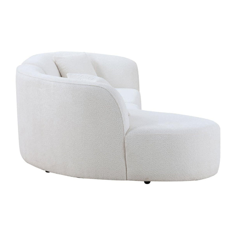 Upholstery Boucle Sectional Curved Sofa chaise Couch white - BBTJOINT