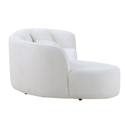 Upholstery Boucle Sectional Curved Sofa chaise Couch white - BBTJOINT